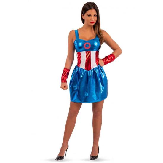 Fantasia de heroína americana para mulheres