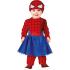 Fantasia de bebê herói - Macacão de bebê aranha vermelha e azul com tutu e máscara de super-herói