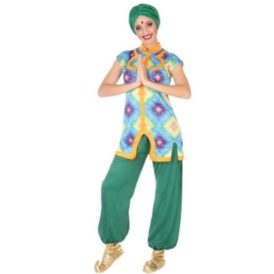 Fato de hindu verde para adulto