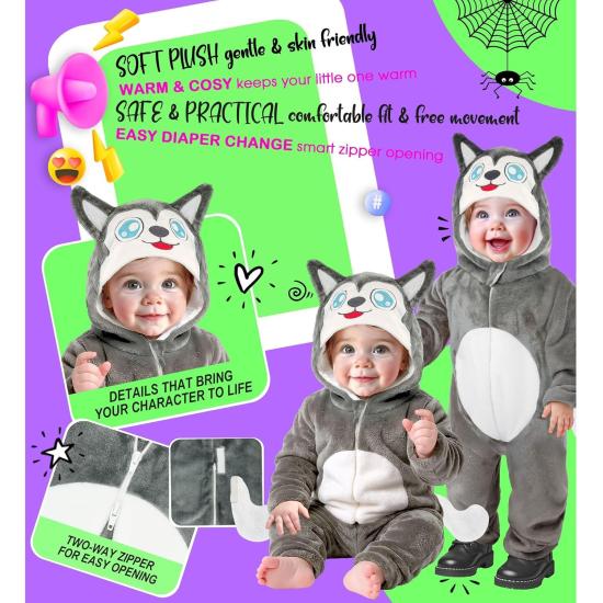 fantasia de husky bebê