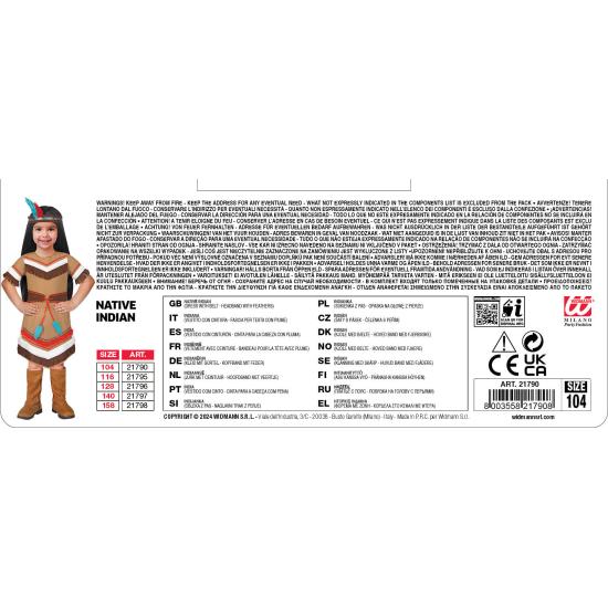 Fantasia indígena americana para meninas – Vestido com cinto e faixa de penas