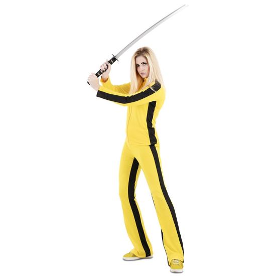 Fantasia de Kill Bill para mulheres – Traje de Noiva Amarelo de Tarantino Fantasia de Kill Bill para mulheres – Traje de Noiva Amarelo de Tarantino