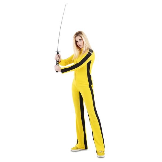Fantasia de Kill Bill para mulheres – Traje de Noiva Amarelo de Tarantino Fantasia de Kill Bill para mulheres – Traje de Noiva Amarelo de Tarantino