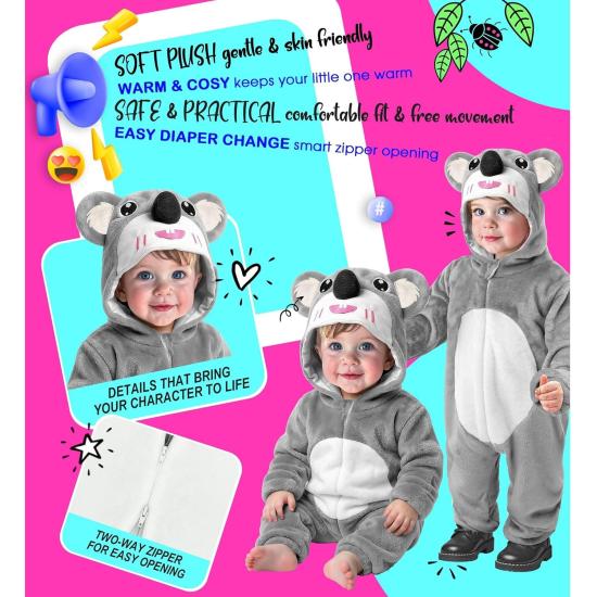 Fantasia de coala para bebês e crianças pequenas