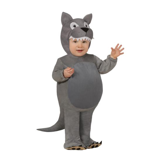 Fato de lobo barrigudo para bebé