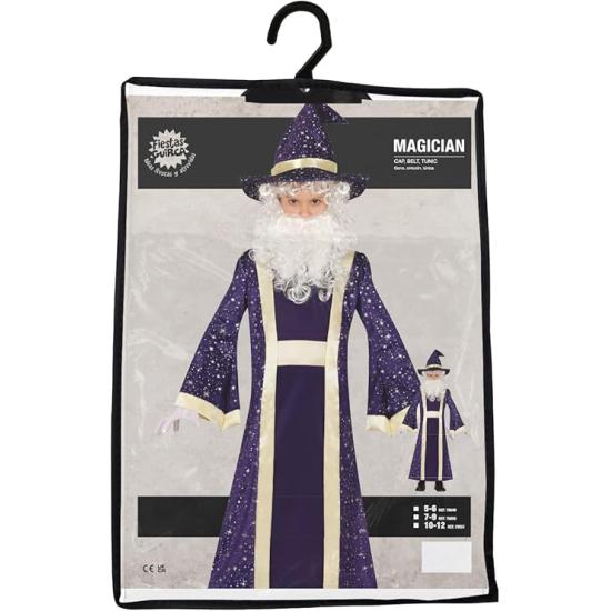 Fantasia de bruxo de conto de fadas para meninos – cinto, chapéu e túnica