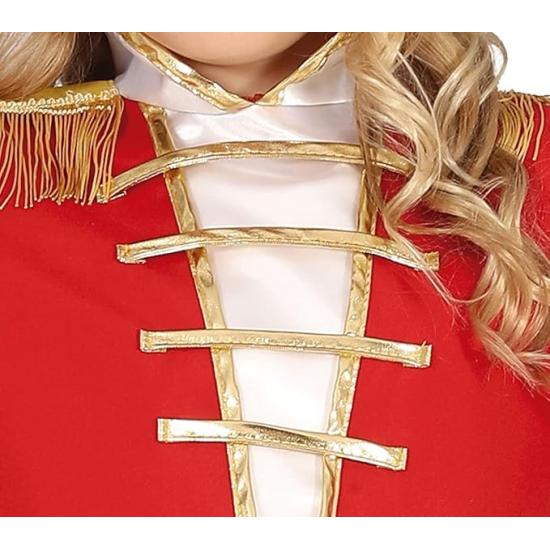 Fantasia de Majorette para Meninas - Roupa Infantil Vermelha, Branca e Dourada