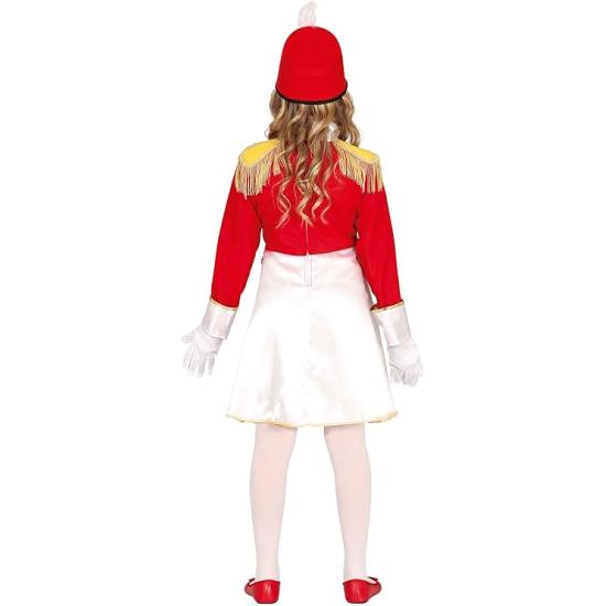 Fantasia de Majorette para Meninas - Roupa Infantil Vermelha, Branca e Dourada