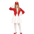 Fantasia de Majorette para Meninas - Roupa Infantil Vermelha, Branca e Dourada