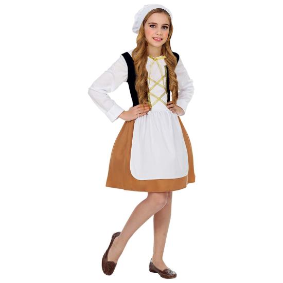 Fato de estalajadeiro medieval alegre para menina