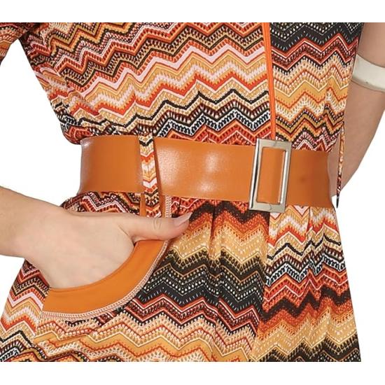 Fantasia de festa feminina dos anos 70 para adultos