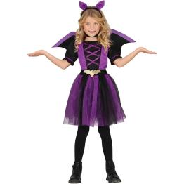 Fantasia de Morcego Lilás para Meninas - Fantasia de Morcego com Tiara de Morcego, Vestido de Tutu e Asas - Fantasias de Halloween para Meninas