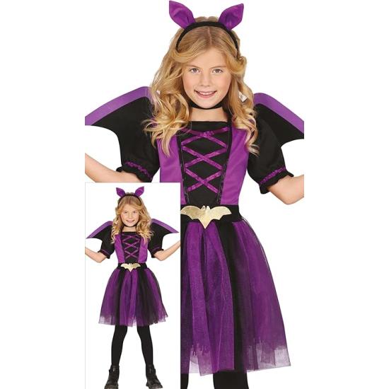 Fantasia de Morcego Lilás para Meninas - Fantasia de Morcego com Tiara de Morcego, Vestido de Tutu e Asas - Fantasias de Halloween para Meninas