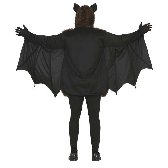 Fato de morcego peludo para adulto