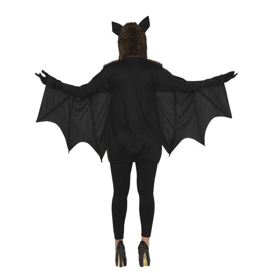 Fato de morcego peludo para mulher