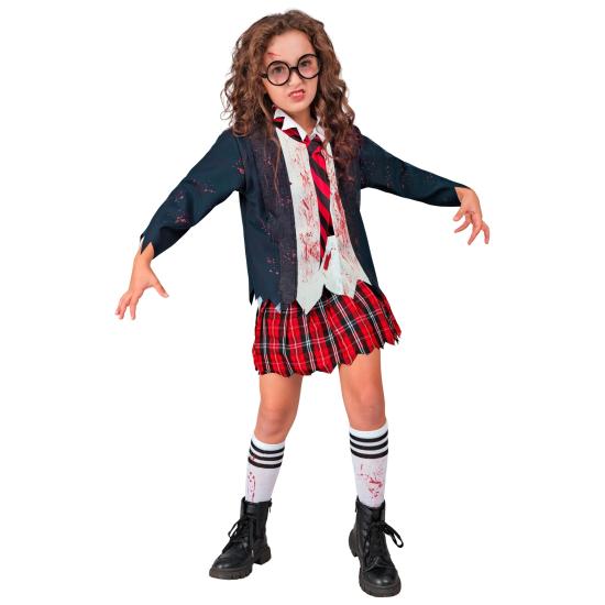 Fantasia de zumbi escolar para crianças