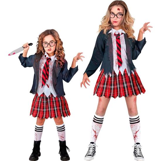 Fantasia de zumbi escolar para crianças