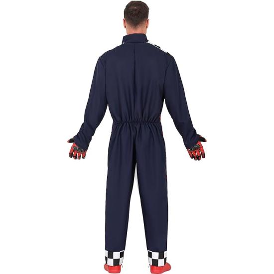 Fantasia de piloto de corrida masculino – Macacão de corrida para festas, carnaval e Halloween Fantasia de piloto de corrida masculino – Macacão de corrida para festas, carnaval e Halloween