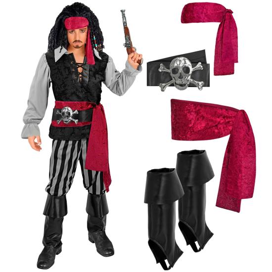 🎭 Fantasia clássica de pirata masculina – 7 peças 🎭 Fantasia clássica de pirata masculina – 7 peças