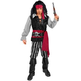 🎭 Fantasia clássica de pirata masculina – 7 peças