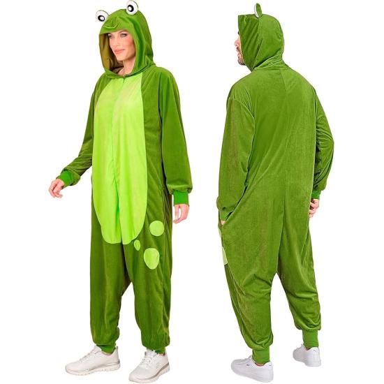 Fantasia de Sapo Adulto – Macacão de Pelúcia Macia com Capuz
