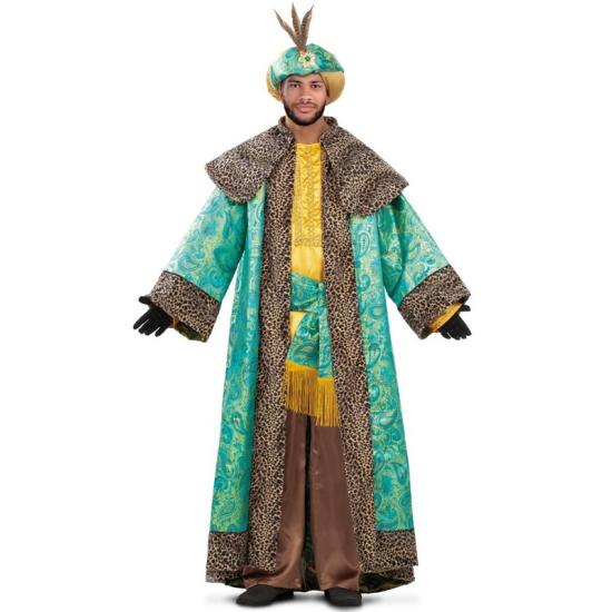 Fato de rei Baltasar de brocado para adulto Fato de rei Baltasar de brocado para adulto
