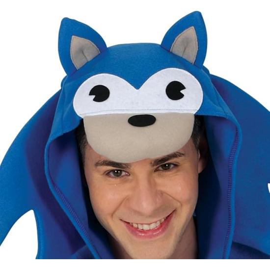 Fantasia do Sonic para Homem – Macacão Azul com Capuz Inspirado em Videojogos e Filmes Fantasia do Sonic para Homem – Macacão Azul com Capuz Inspirado em Videojogos e Filmes