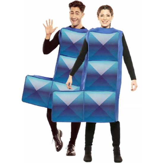 Fato de Tetris azul escuro para adulto Fato de Tetris azul escuro para adulto