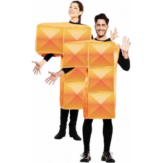 Fato de Tetris laranja para adulto Fato de Tetris laranja para adulto