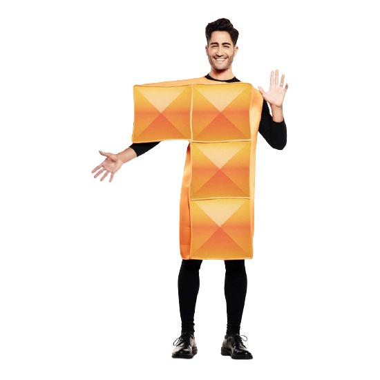 Fato de Tetris laranja para adulto Fato de Tetris laranja para adulto