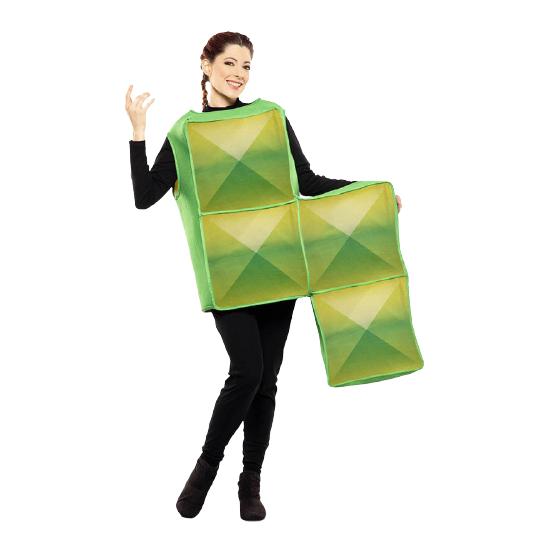 Fato de Tetris verde para adulto