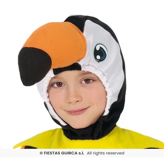 Fantasia infantil de tucano – Macacão com capuz para festas de carnaval e escolares.