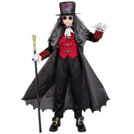 Fantasia Infantil Senhor dos Vampiros – Casaco Longo com Colete e Cartola
