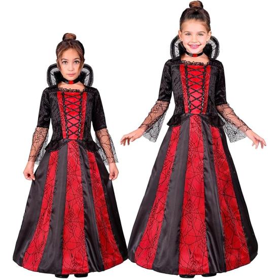 Fantasia de Vampiro Infantil – Vestido com Arco e Gargantilha