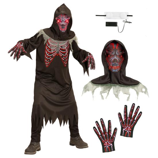 Fantasia infantil de demônio de olhos luminosos