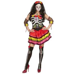 Fato de Esposa do Dia dos Mortos Catrina Luxe para adulto