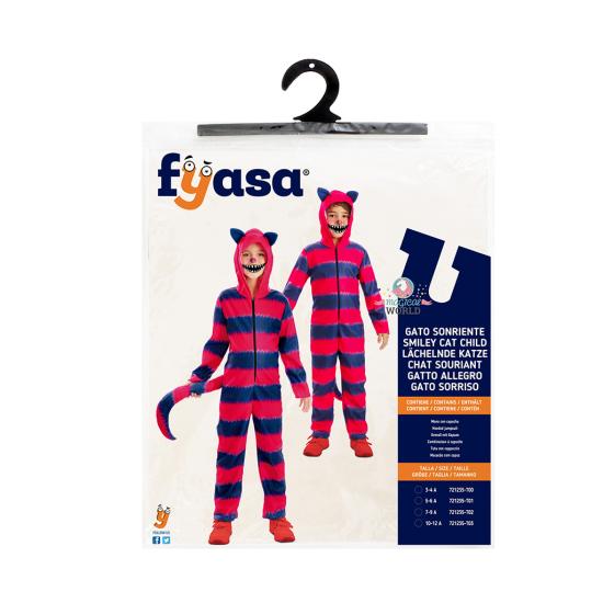 Fantasia de Gato Cheshire Infantil Unissex – Macacão com Capuz Fantasia de Gato Cheshire Infantil Unissex – Macacão com Capuz