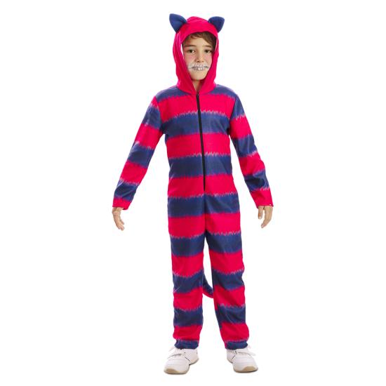 Fantasia de Gato Cheshire Infantil Unissex – Macacão com Capuz Fantasia de Gato Cheshire Infantil Unissex – Macacão com Capuz