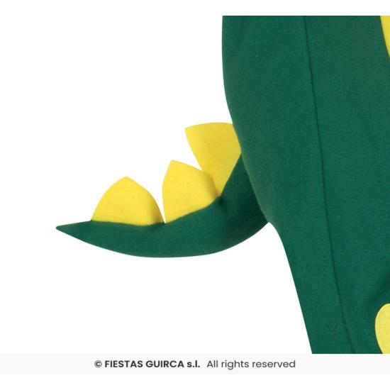Fantasia de dinossauro verde infantil com capuz.