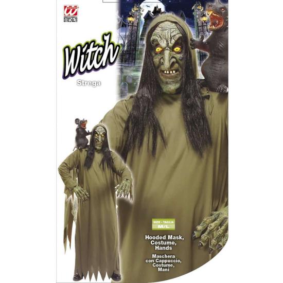 Fantasia de terror de bruxa de Halloween tamanho único adulto