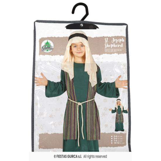 Traje Hebraico Pastor Verde Tamanho Criança