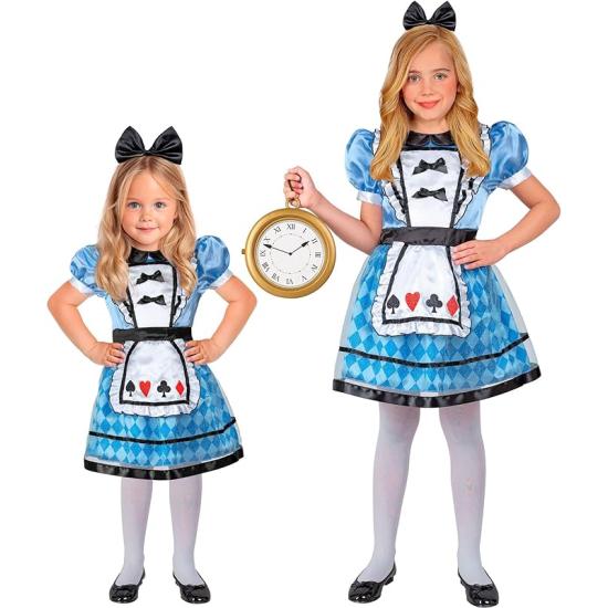 Fantasia Infantil Alice no País das Maravilhas (vestido com anágua e avental + faixa na cabeça com laço)