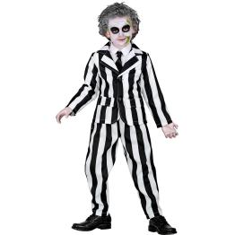 Fantasia infantil Beetlejuice / “Sleazy Ghost” (casaco, calça e gravata)