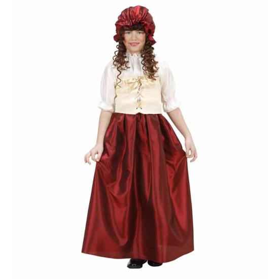 Fato de estalajadeiro medieval ou camponês para menina