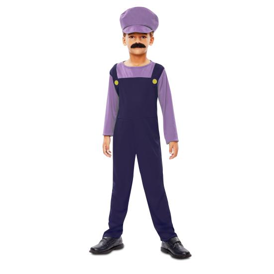 Fato infantil Super Mario Bros Waluigi Fato infantil Super Mario Bros Waluigi