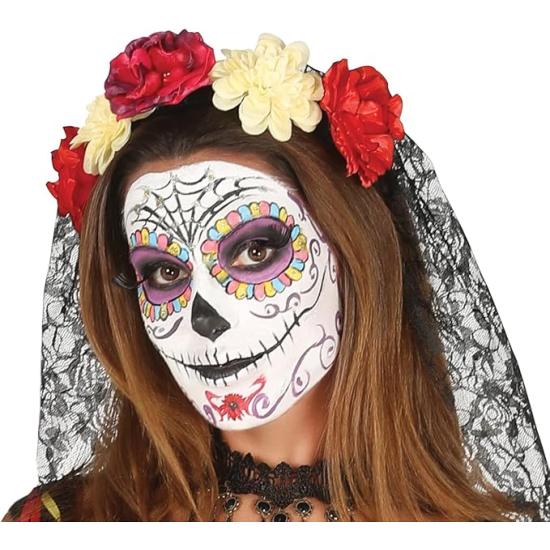 Fantasia feminina sexy e colorida de Senhora da Morte Mexicana Catrina