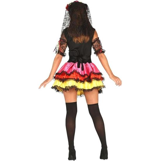 Fantasia feminina sexy e colorida de Senhora da Morte Mexicana Catrina
