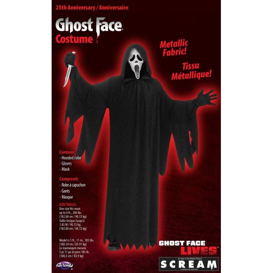 Traje oficial do 25º aniversário do Ghost Face® – Adulto