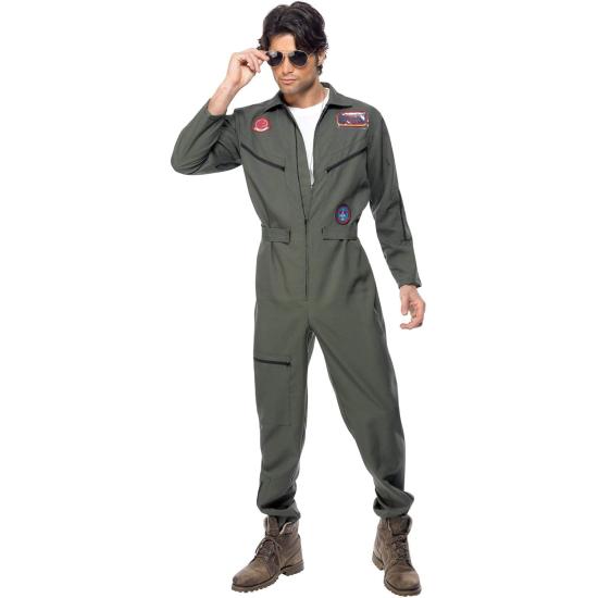 Fantasia oficial Top Gun verde para homens