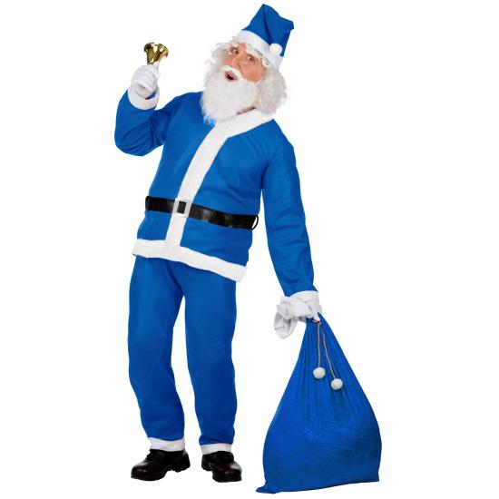 Fantasia super econômica de Papai Noel azul tamanho único